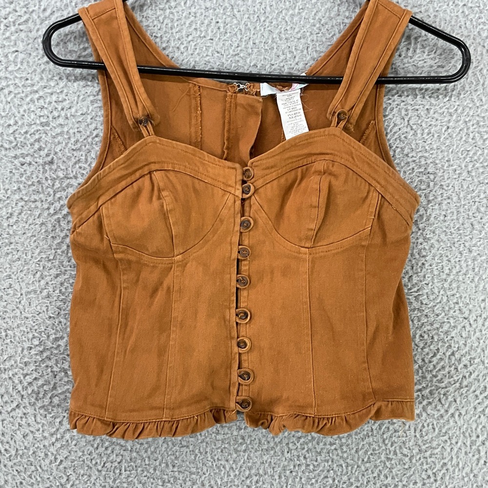 Rust Brown Corset Style Bustier Tank Top